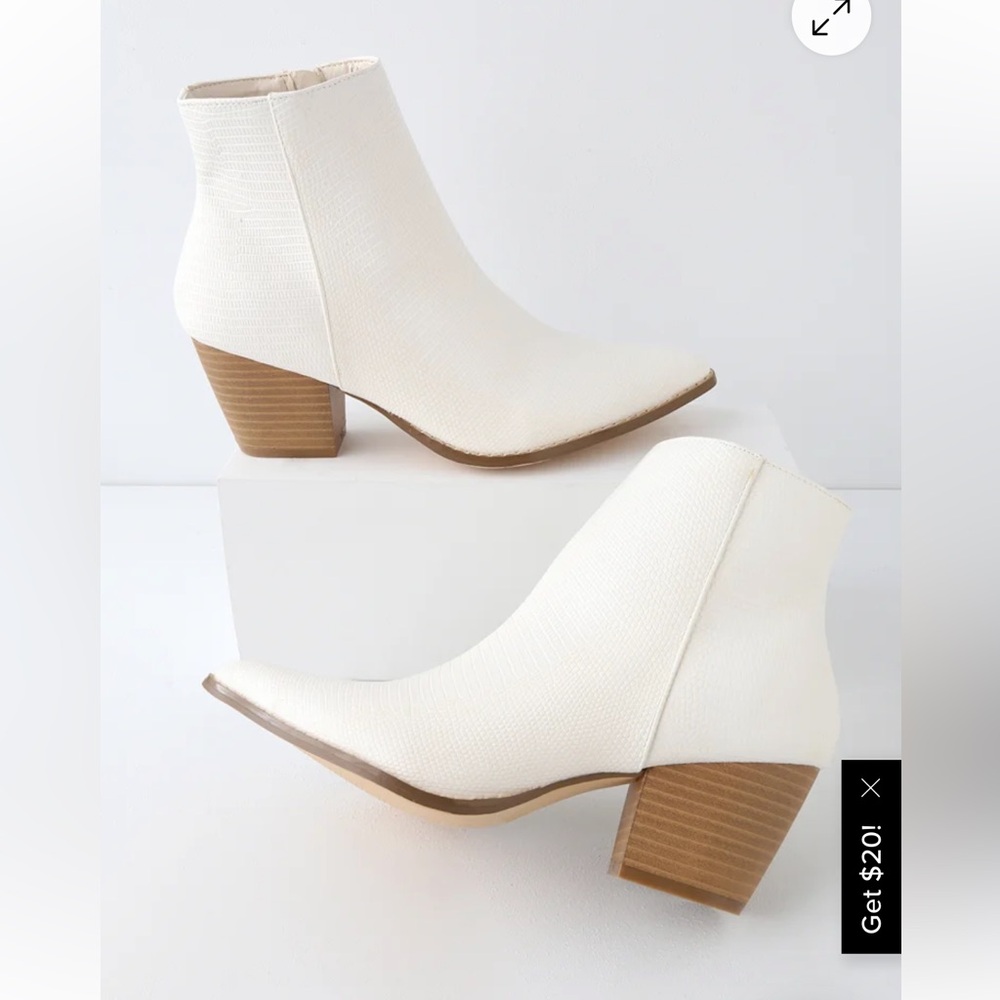 Lulu's Cream Ankle Boots